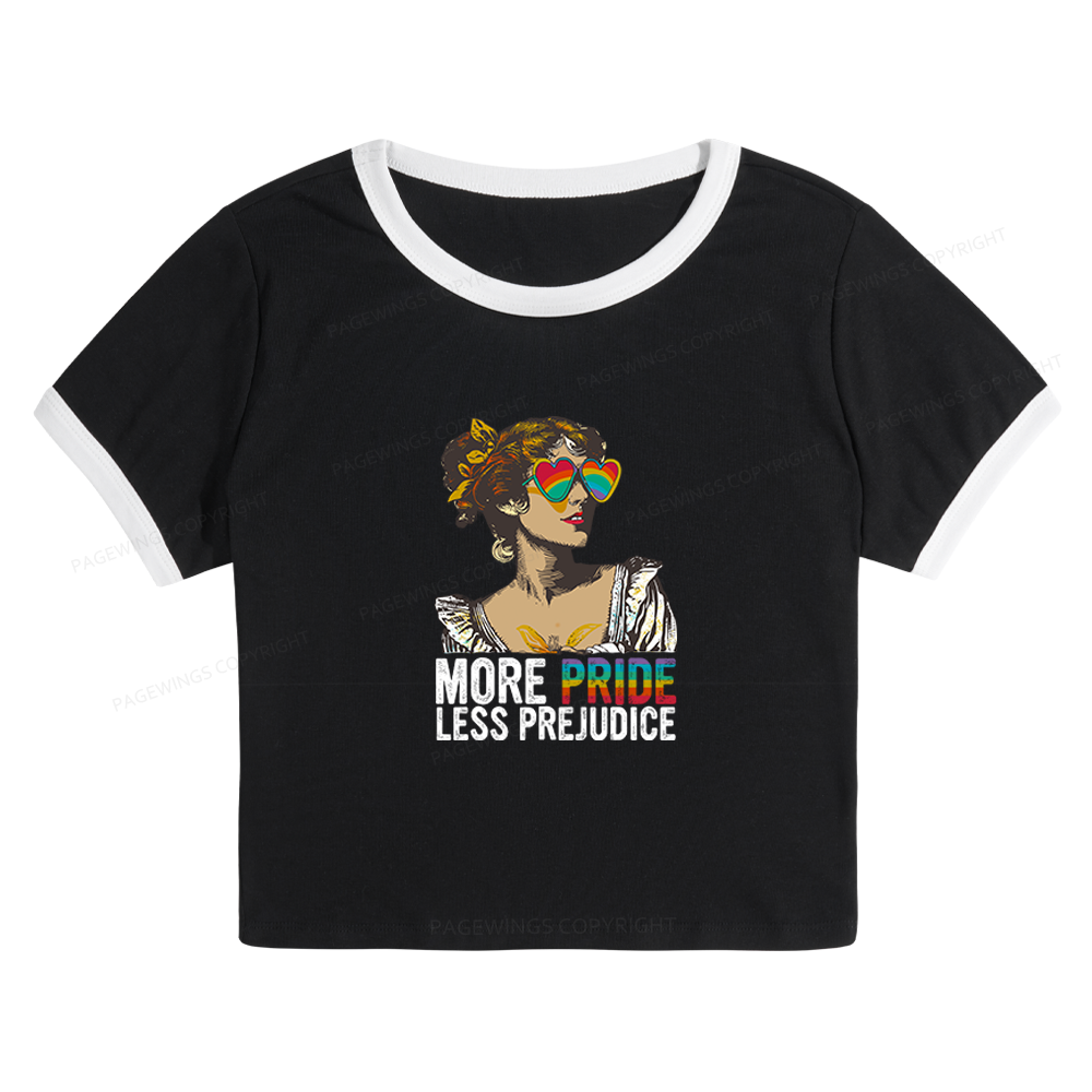 Pagewings More Pride Less Prejudice Baby Tee Cropped Ringer T-Shirt 