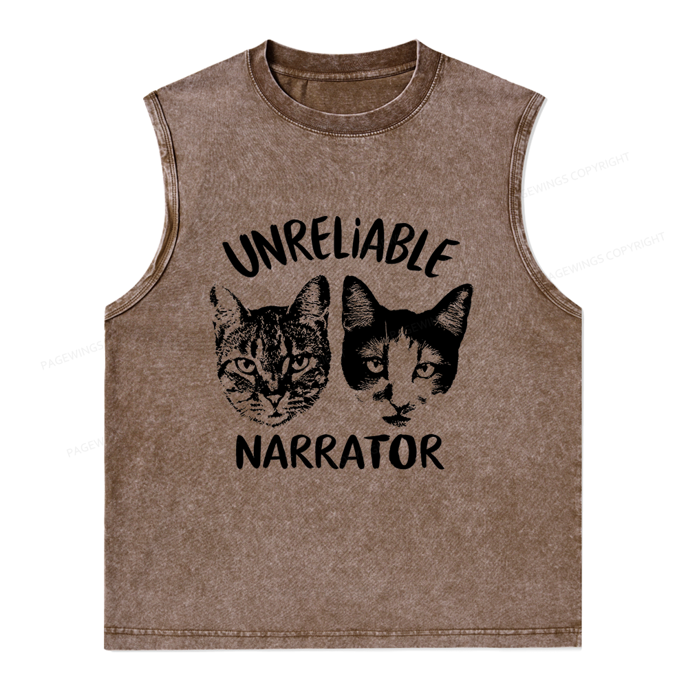 Pagewings Unreliable Narrator Unisex Washed Tank Top