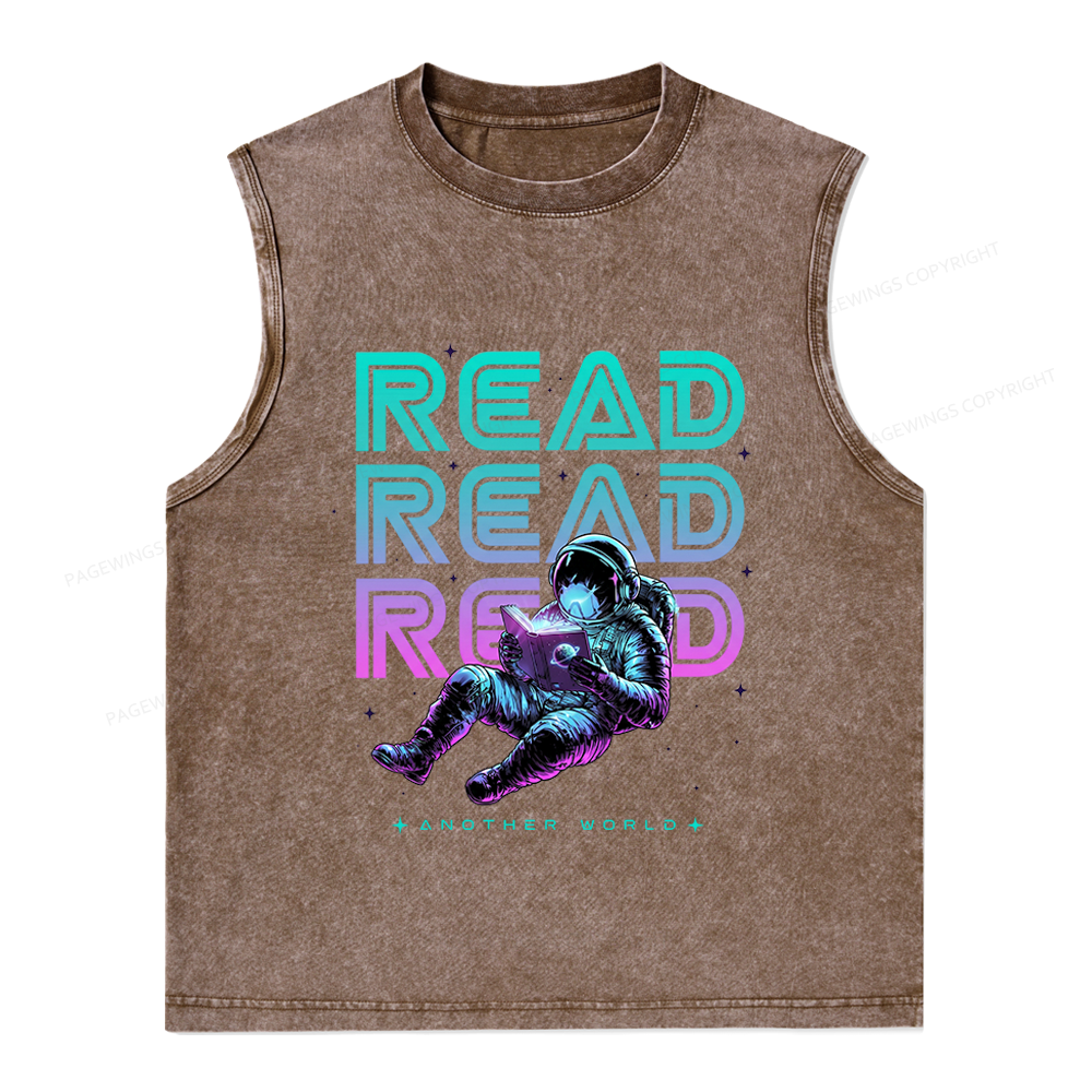 Pagewings Read Another World Unisex Washed Tank Top