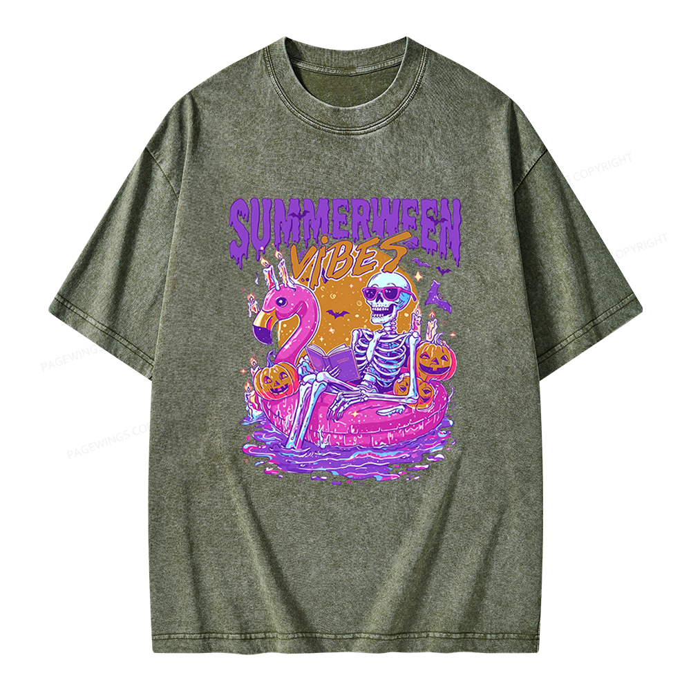 Pagewings Summerween Unisex Washed T-shirt