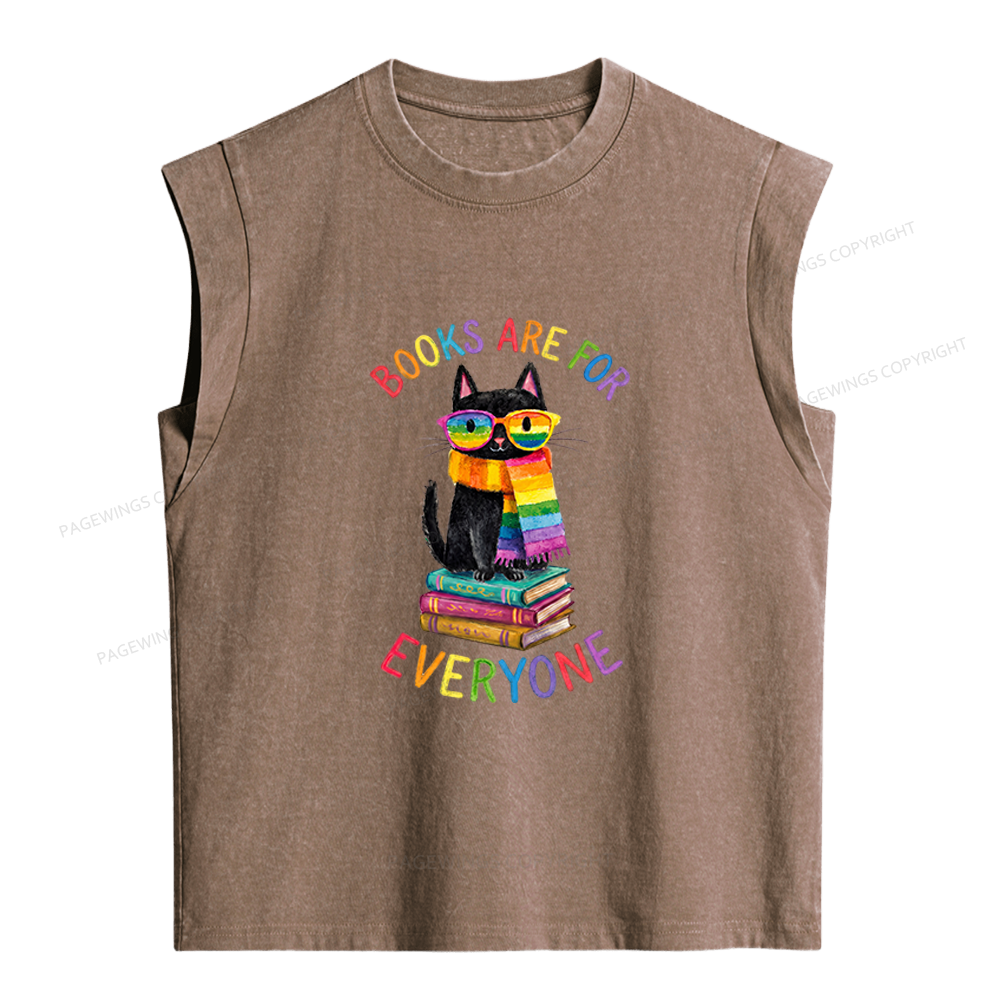Pagewings Books Are For Everyone Women's Washed Tank Top