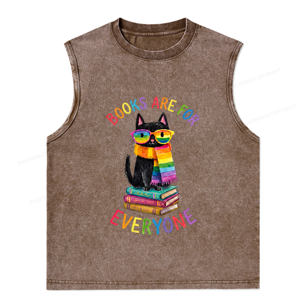 Pagewings Books Are For Everyone Unisex Washed Tank Top