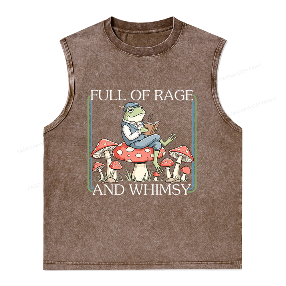 Pagewings Full Of Rage and Whimsy Unisex Washed Tank Top