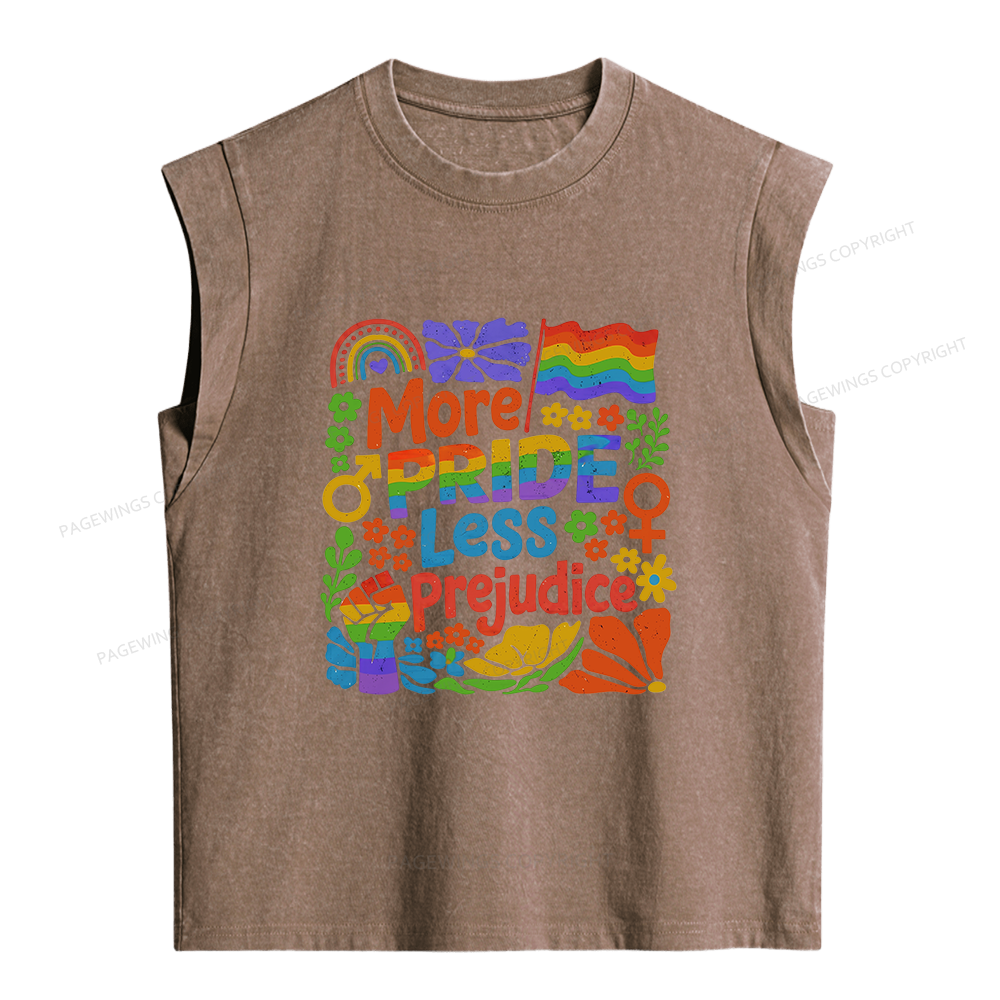 Pagewings More Pride Less Prejudice Women's Washed Tank Top