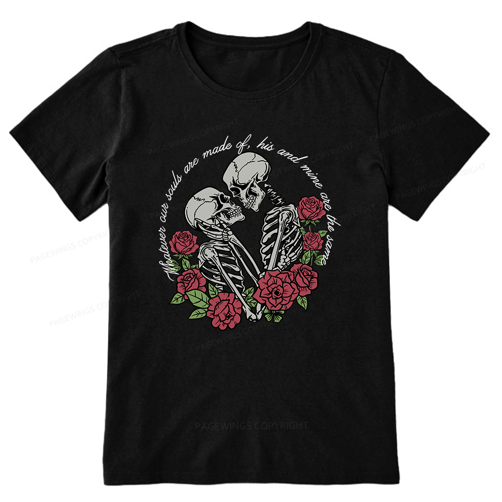Pagewings Gothic Romance Skeleton Lovers Unisex Classic T-shirt