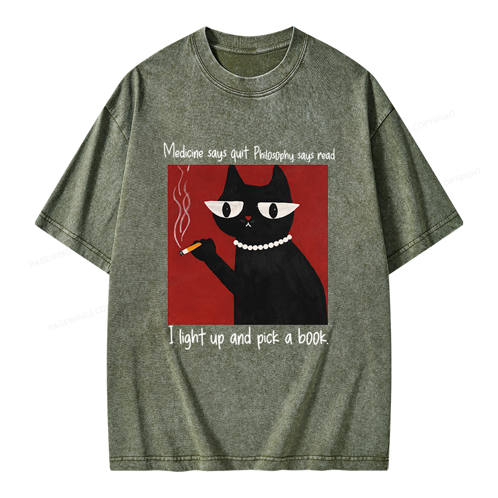 Pagewings Funny Book Unisex Washed T-shirt