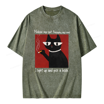 Pagewings Funny Book Unisex Washed T-shirt