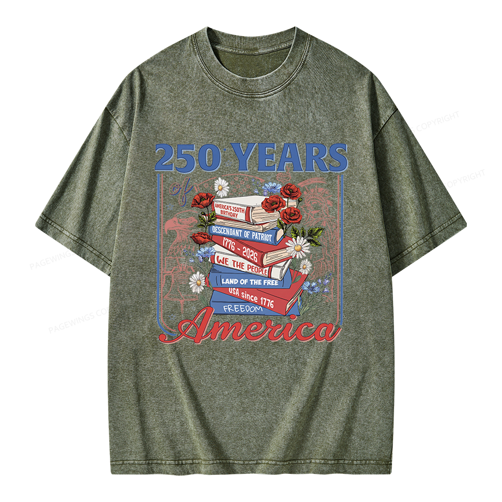 Pagewings Patriotic Reader Unisex Washed T-shirt