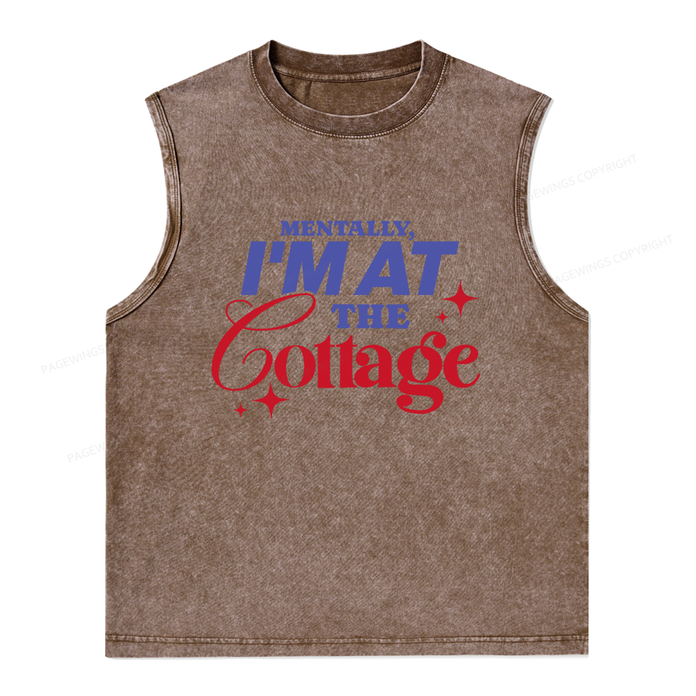 Pagewings  I'm at the Cottage Unisex Washed Tank Top