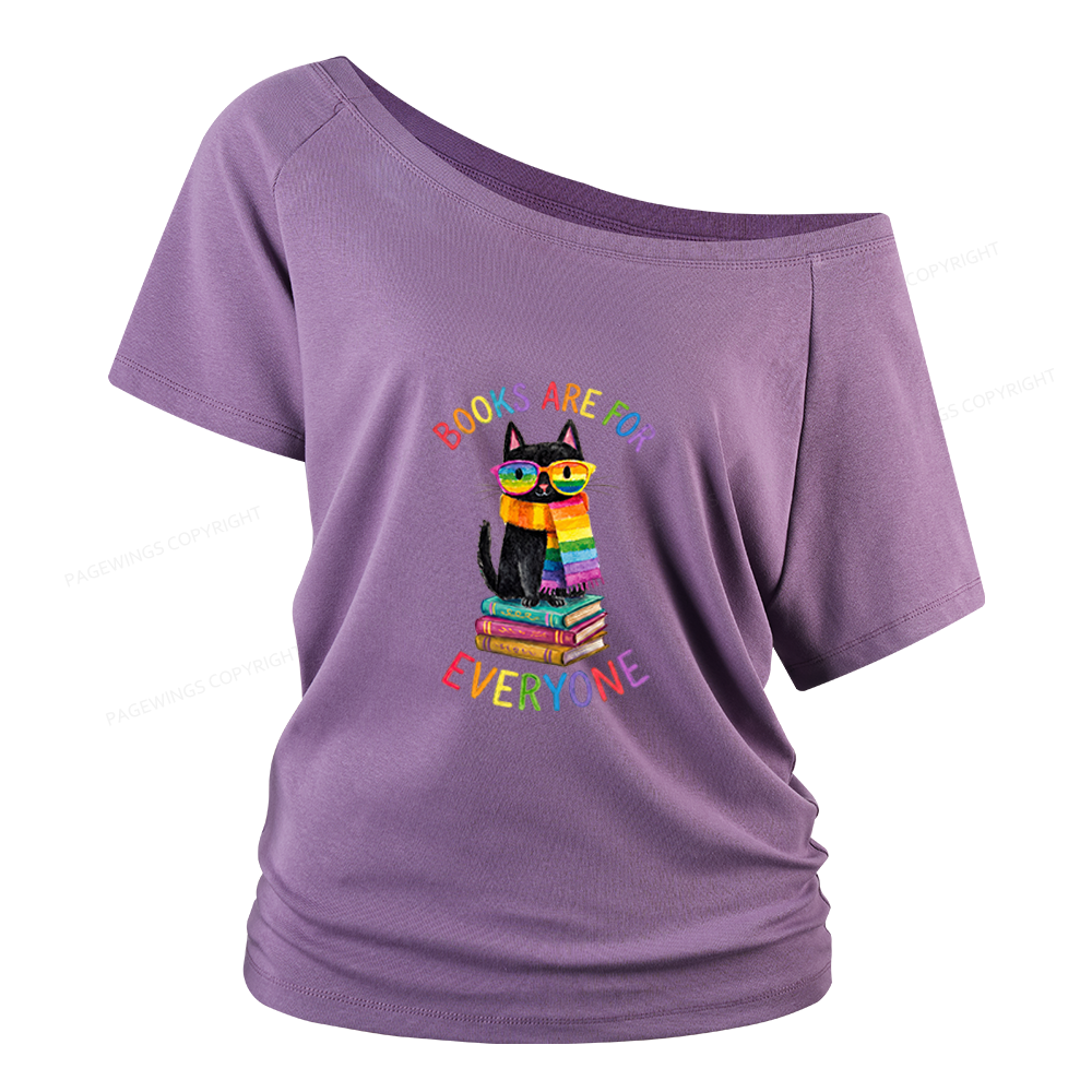 Pagewings Books Are For Everyone Women Off Shoulder T-shirts