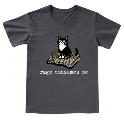 Pagewings Rage Consumes Me V-neck T-shirt