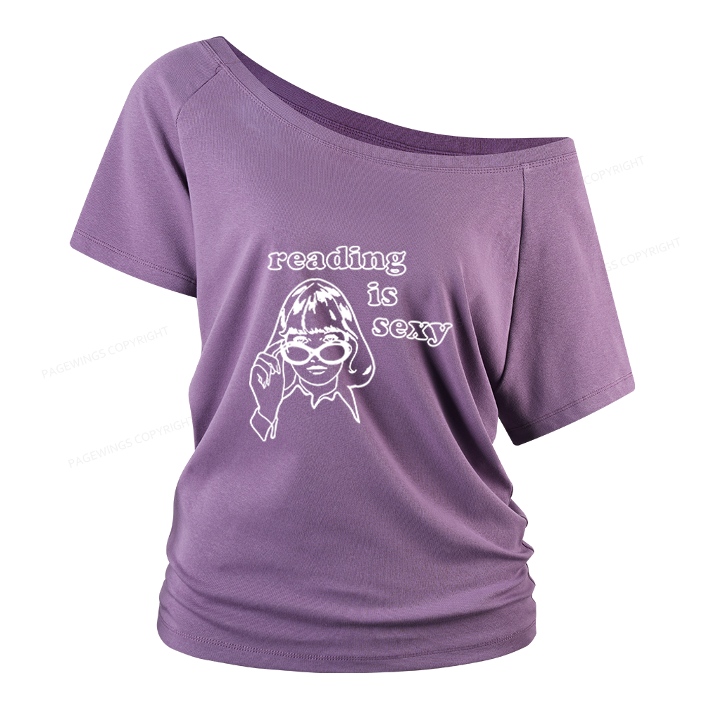 Pagewings Reading Is Sexy Women Off Shoulder T-shirts