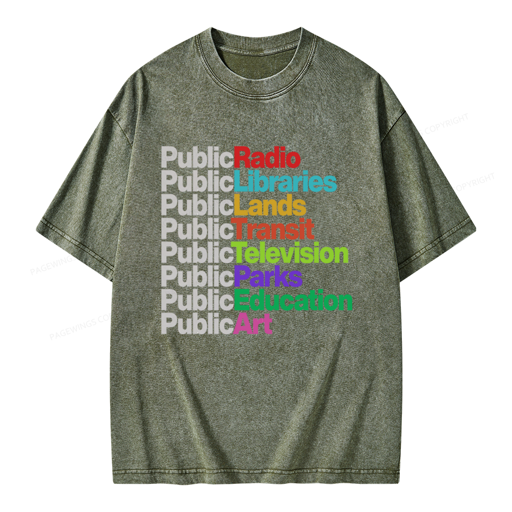Pagewings Public Libraries Unisex Washed T-shirt
