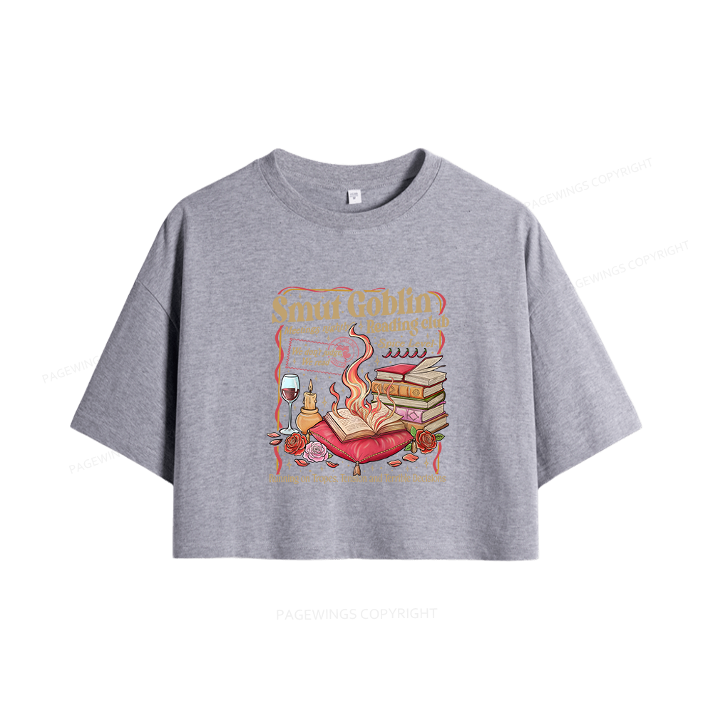 Pagewings Smut Goblin Dark Romance Bookish Women Crop Tops