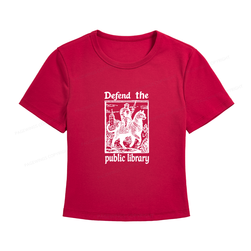 Pagewings Defend the Public Library Women's Baby Tee