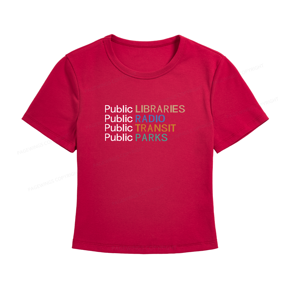 Pagewings Public Libraries Radio Transit Parks Women's Baby Tee