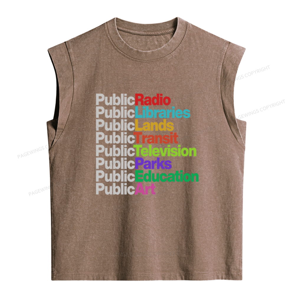 Pagewings Public Libraries Women's Washed Tank Top