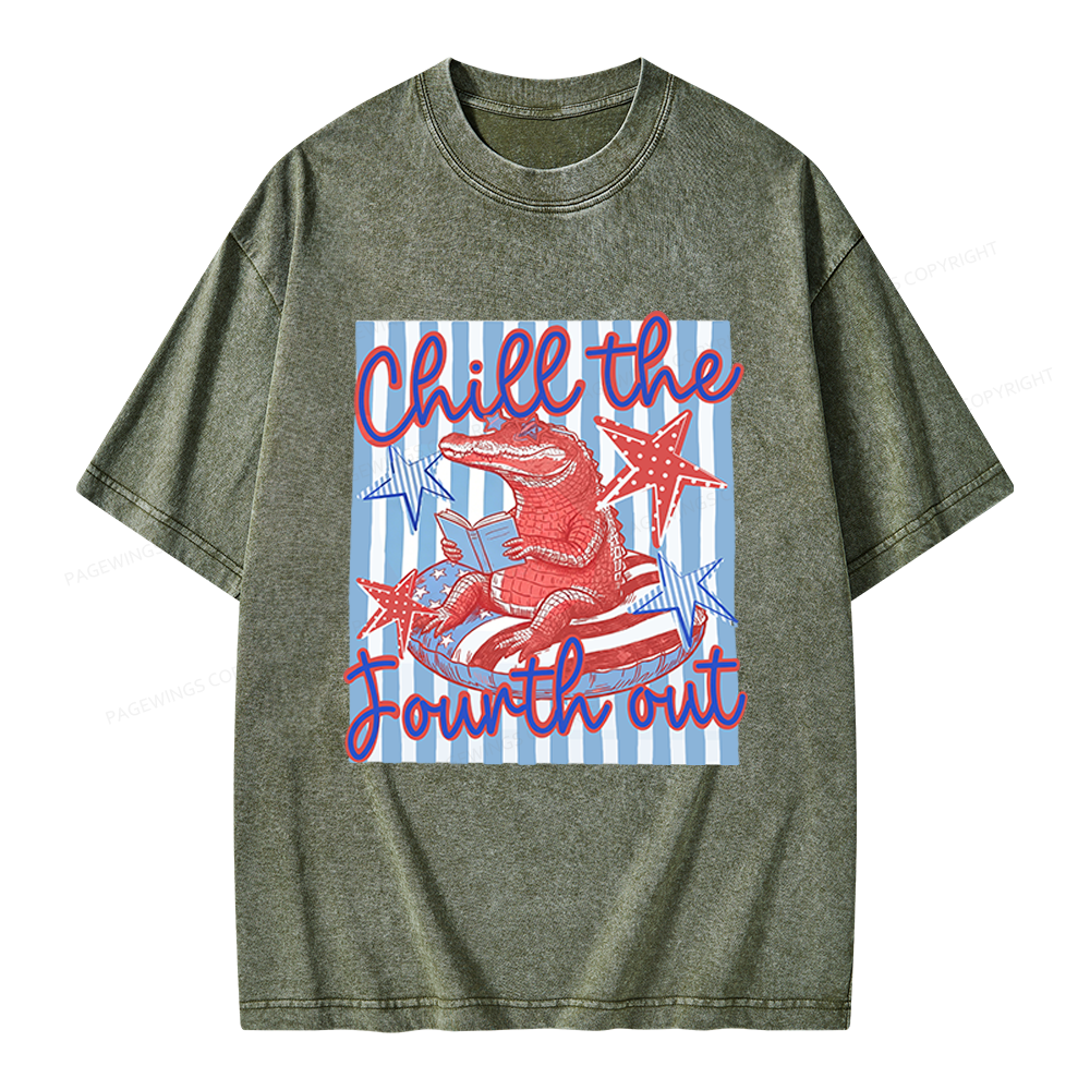 Pagewings Chill The Fourth Out Unisex Washed T-shirt