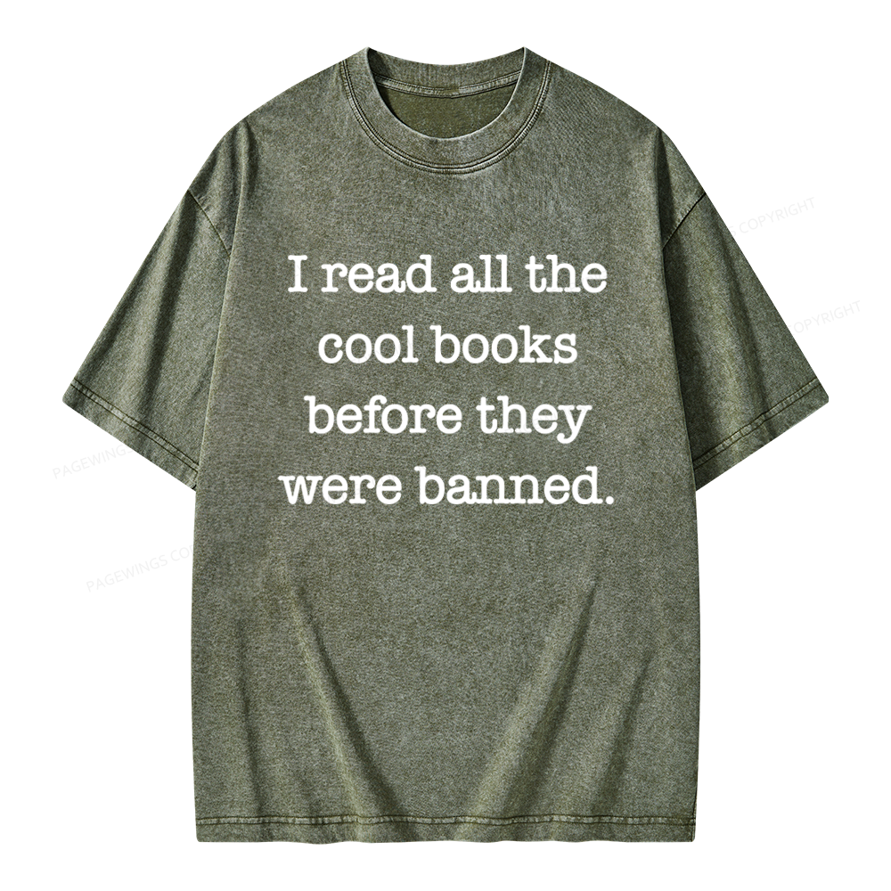 Pagewings I Read Banned Books Unisex Washed T-shirt