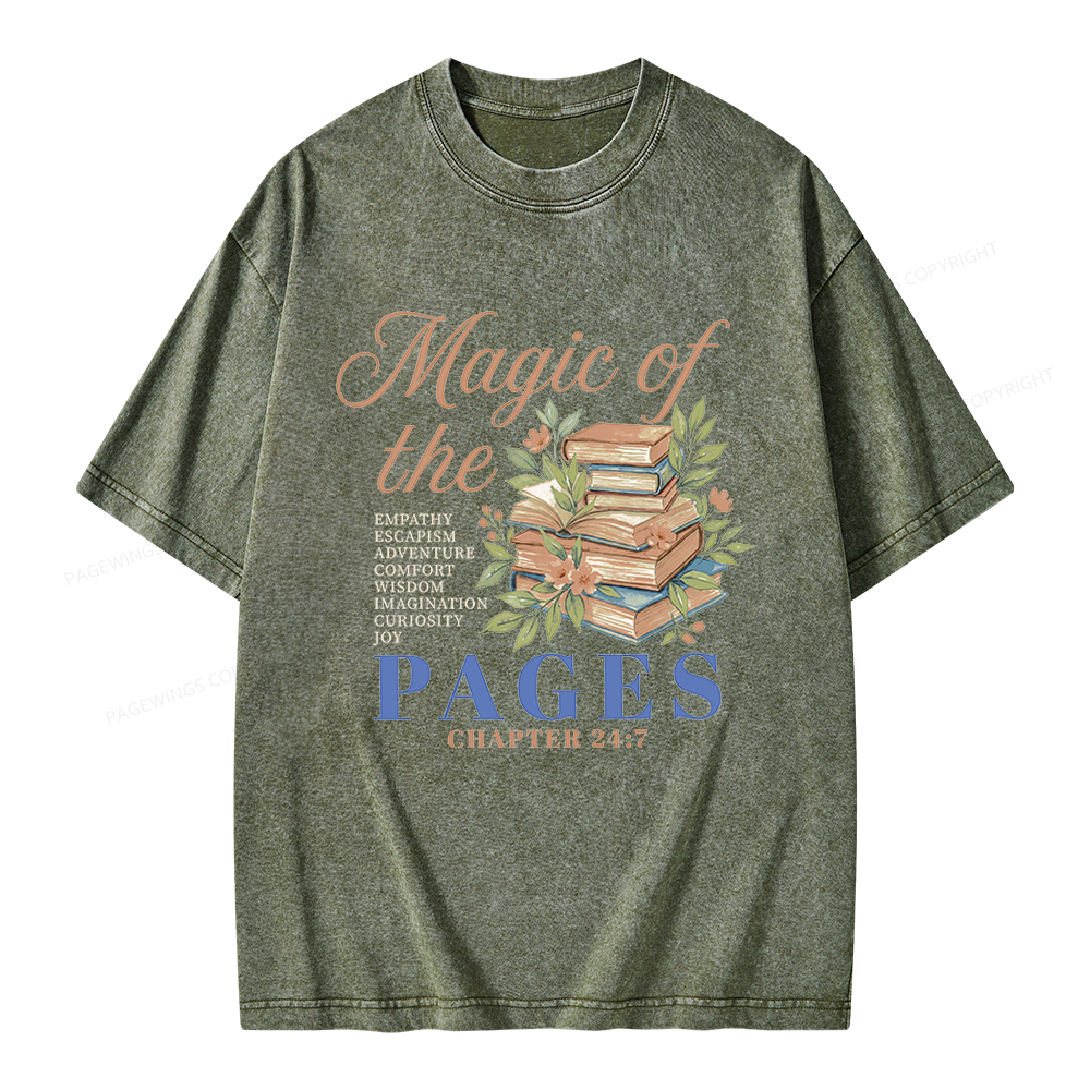 Pagewings Magic Of The Pages Unisex Washed T-shirt