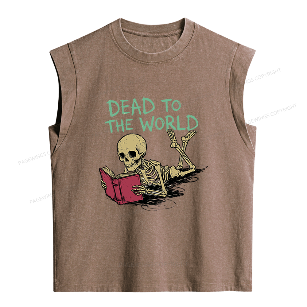 Pagewings Dead To The World Women's Washed Tank Top