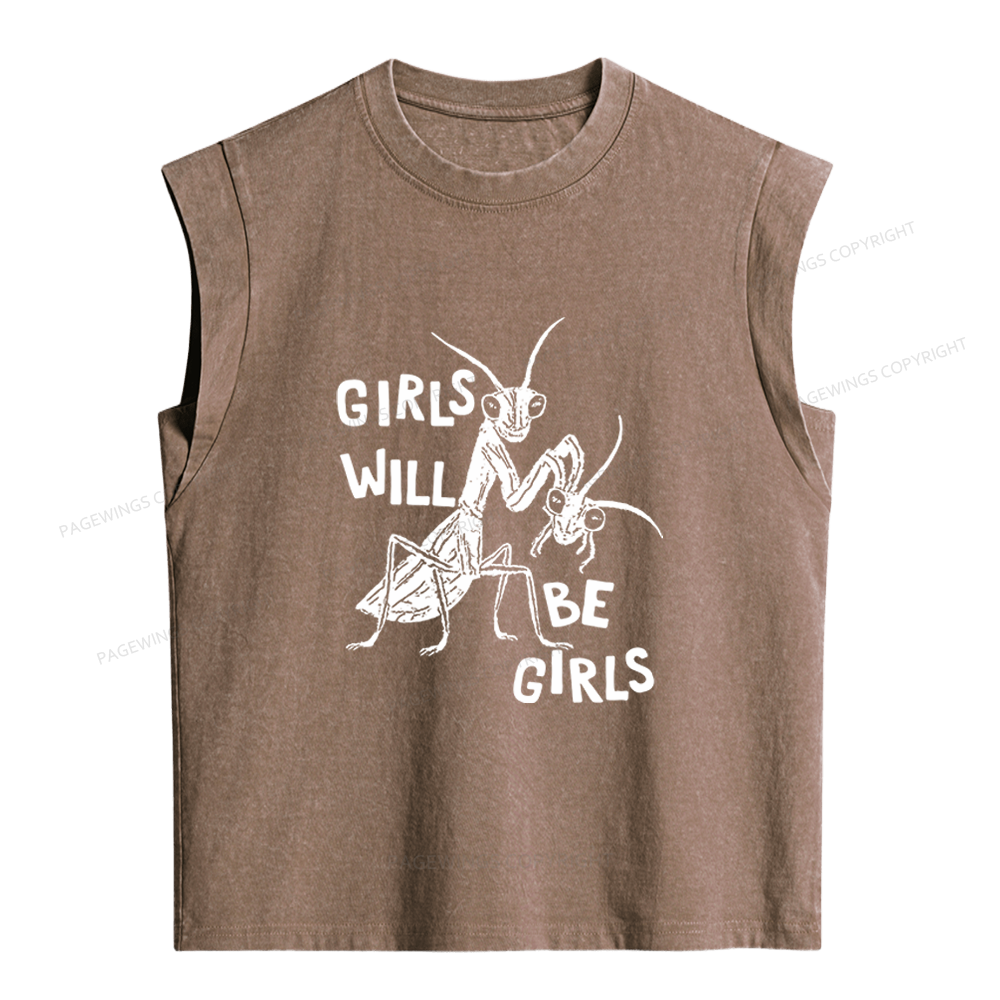 Pagewings Girls Will Be Girls Women's Washed Tank Top