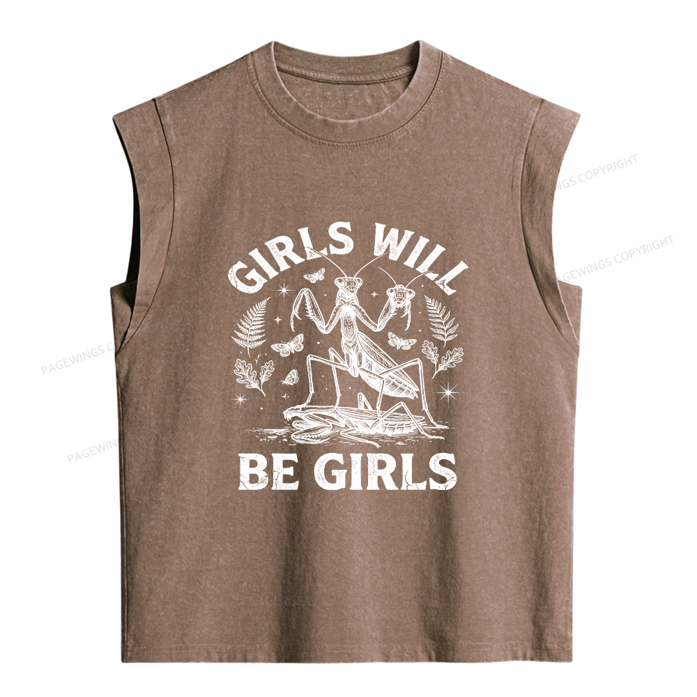 Pagewings Girls Will Be Girls Women's Washed Tank Top