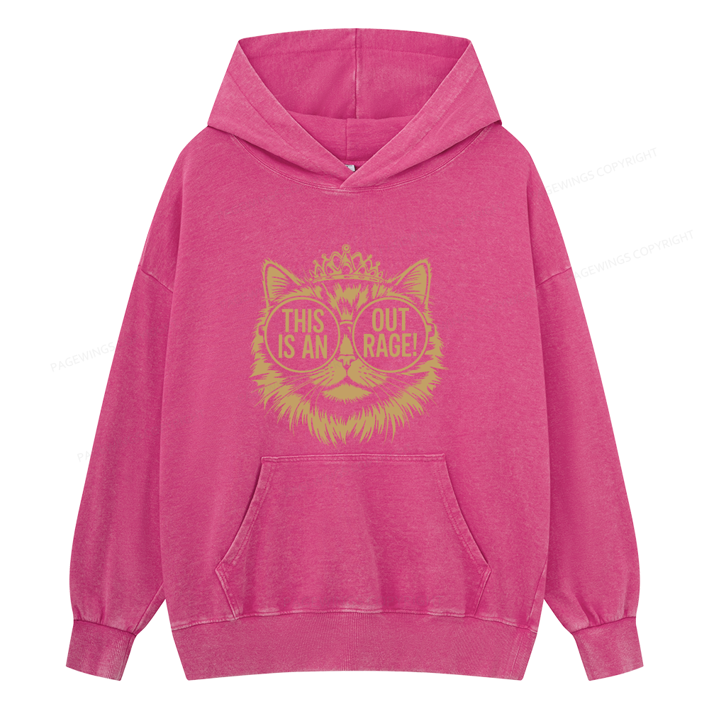 Pagewings This Is An Outrage Unisex Washed Hoodie
