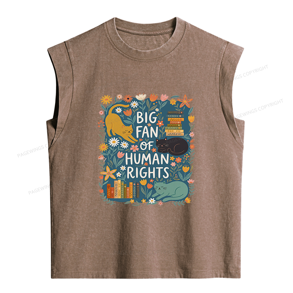 Pagewings Big Fan Of Human Rights Women's Washed Tank Top