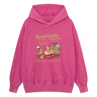 Pagewings Smut Goblin Dark Romance Bookish Unisex Washed Hoodie