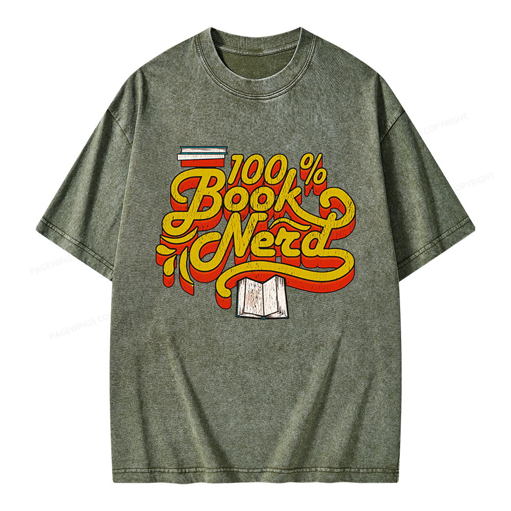 Pagewings Book Nerd Unisex Washed T-shirt
