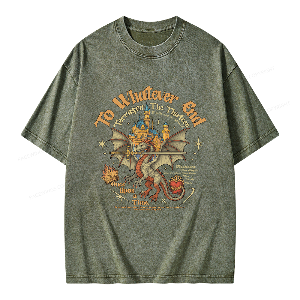 Pagewings To Whatever End Unisex Washed T-shirt