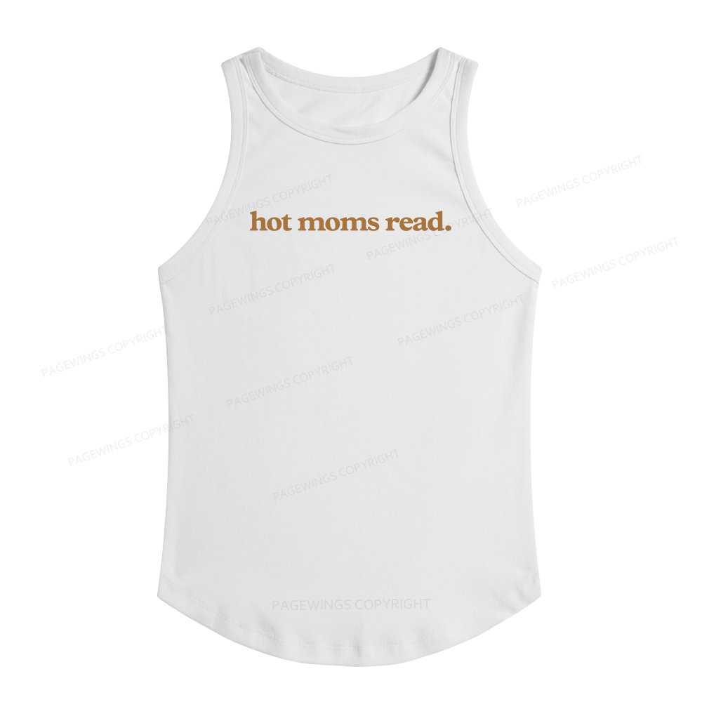 Pagewings Slim Fit Hot Moms Read Women's Fitted Tank Top 