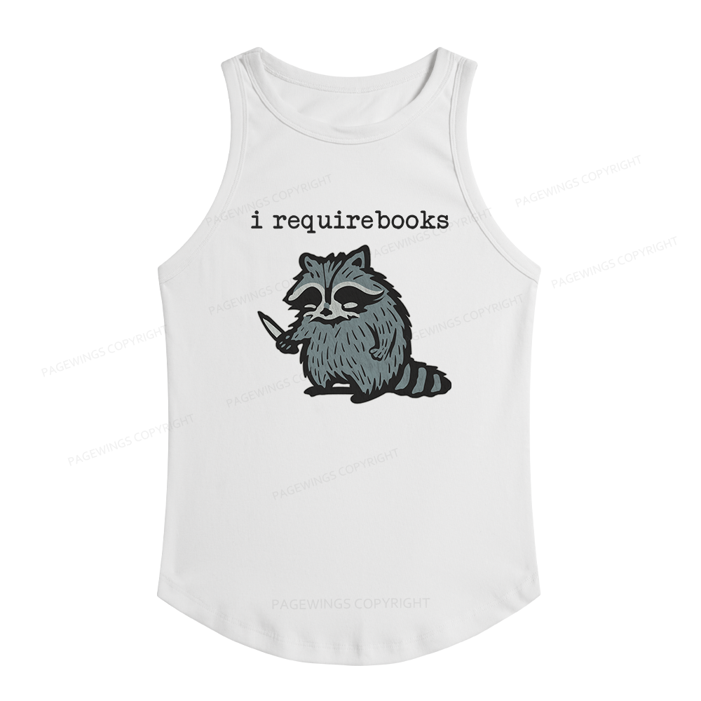 Pagewings Slim Fit I Require Books Women's Fitted Tank Top 