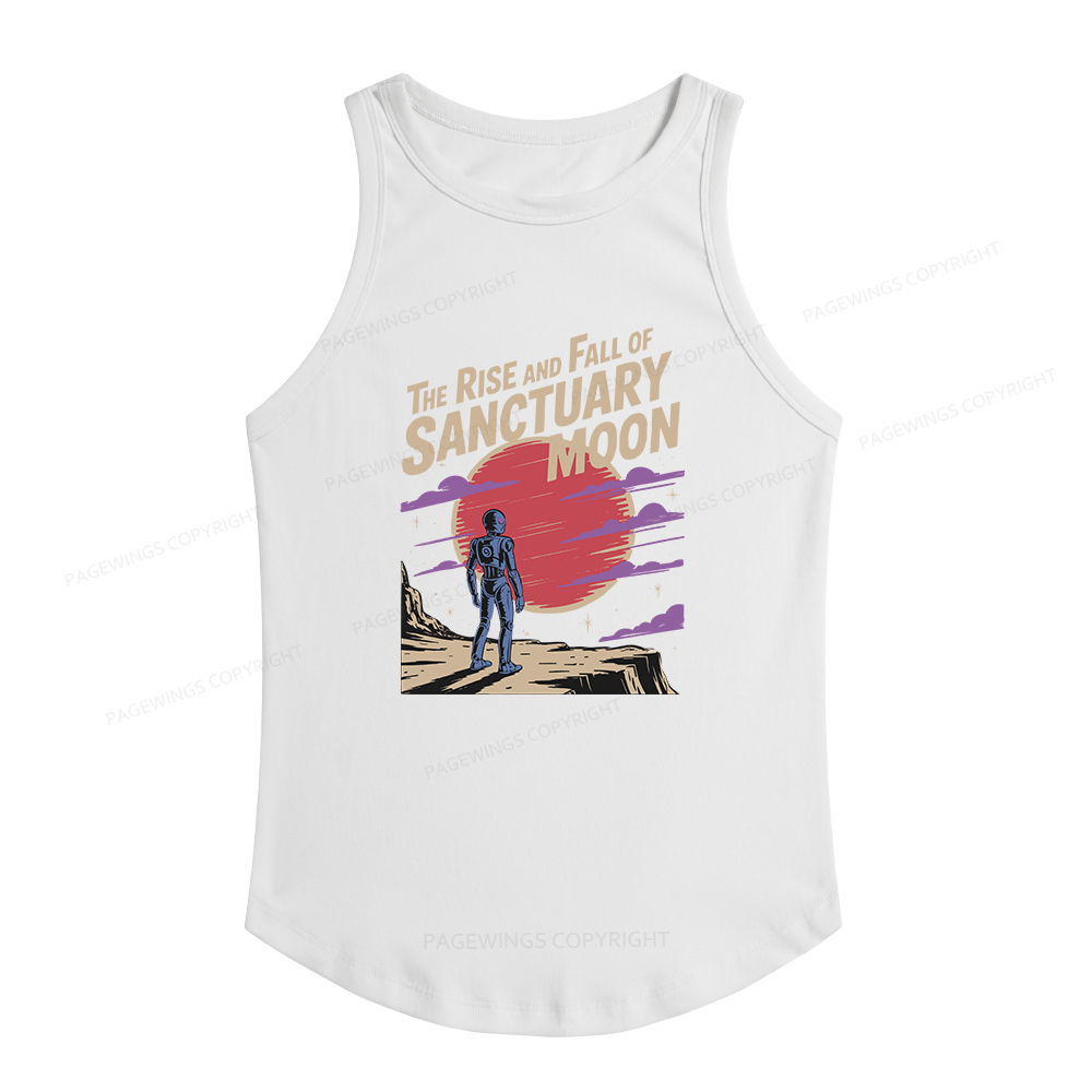 Pagewings Slim Fit The Rise And Fall Of Sanctuary Moon Women's Fitted Tank Top 