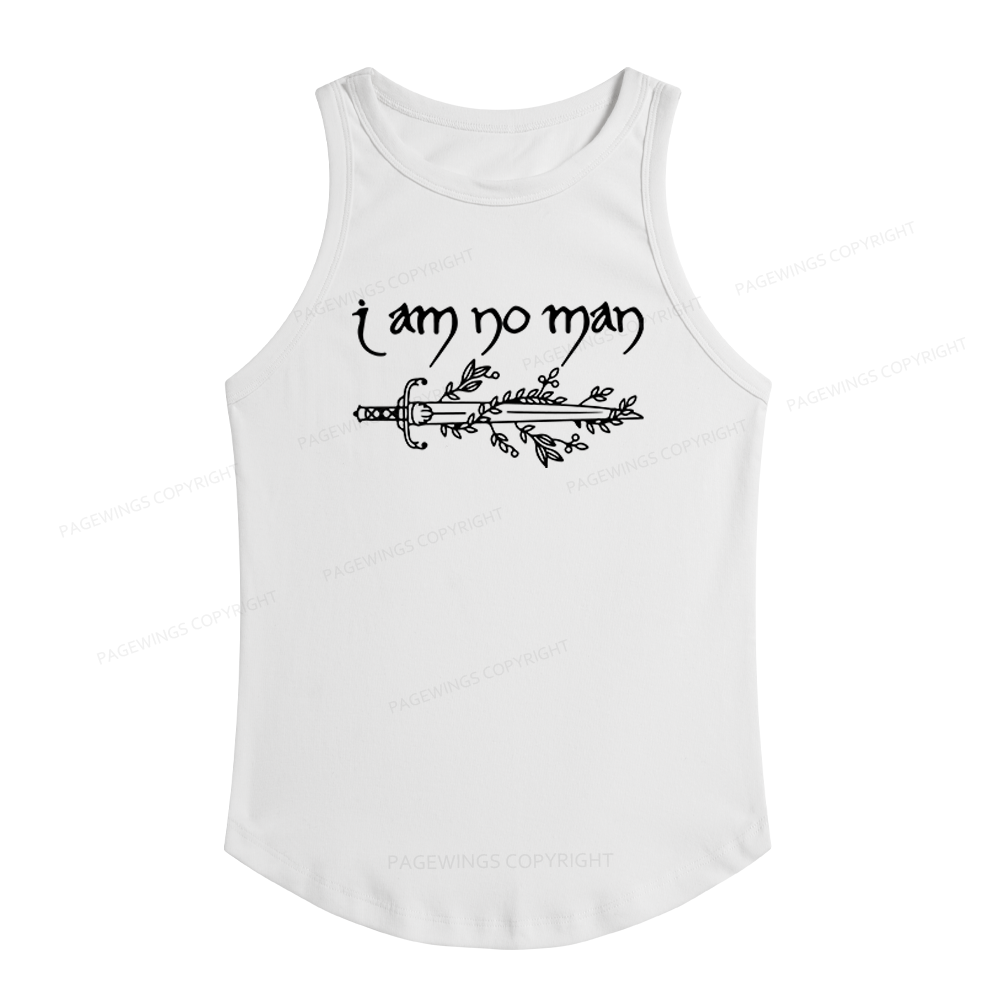 Pagewings Slim Fit I Am No Man Women's Fitted Tank Top
