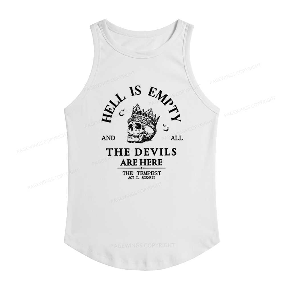 Pagewings Slim Fit Hell is Empty and all the Devils are Here Women's Fitted Tank Top