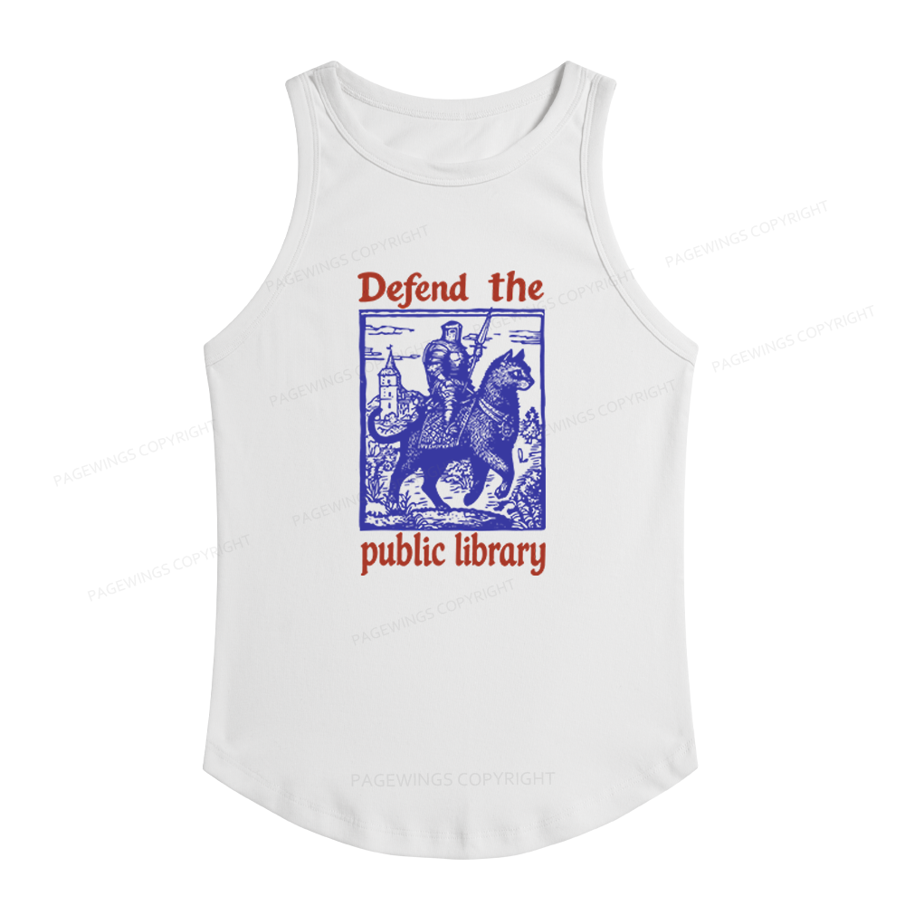 Pagewings Slim Fit Defend the Public Library Women's Fitted Tank Top