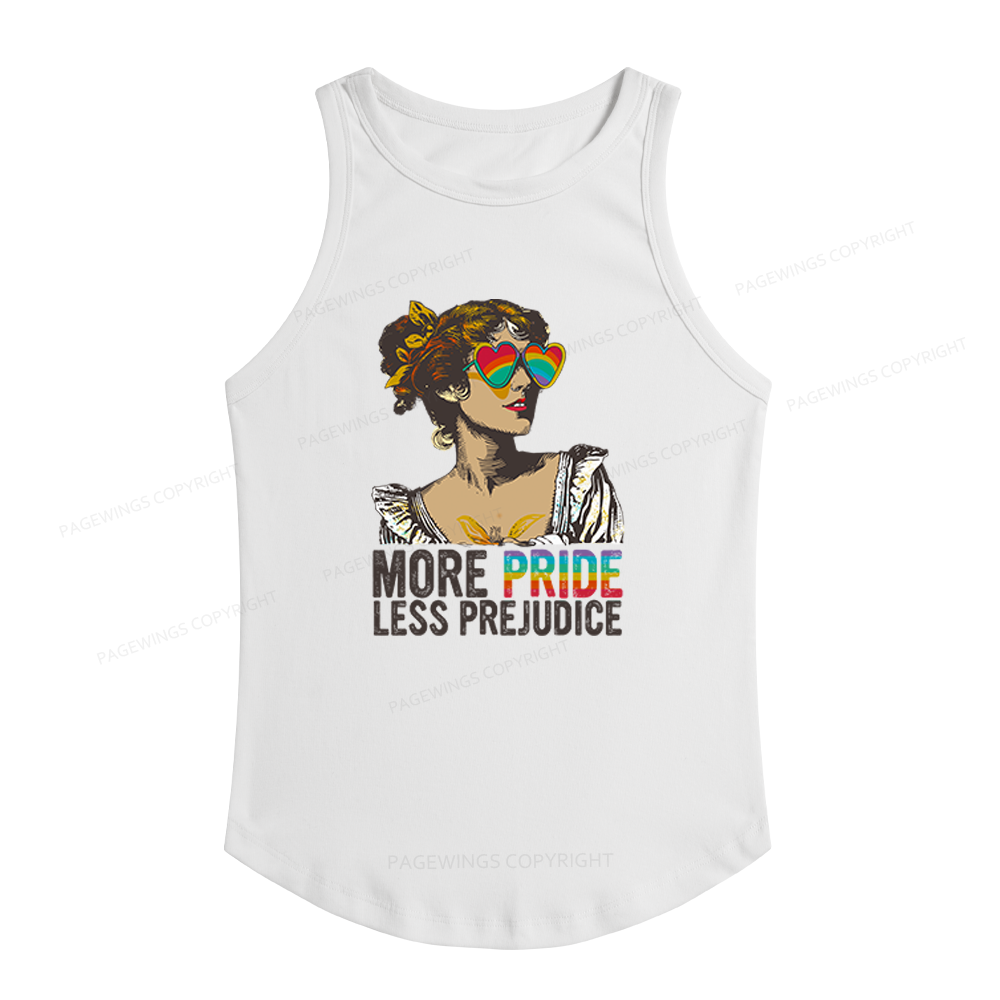 Pagewings Slim Fit More Pride Less Prejudice Women's Fitted Tank Top