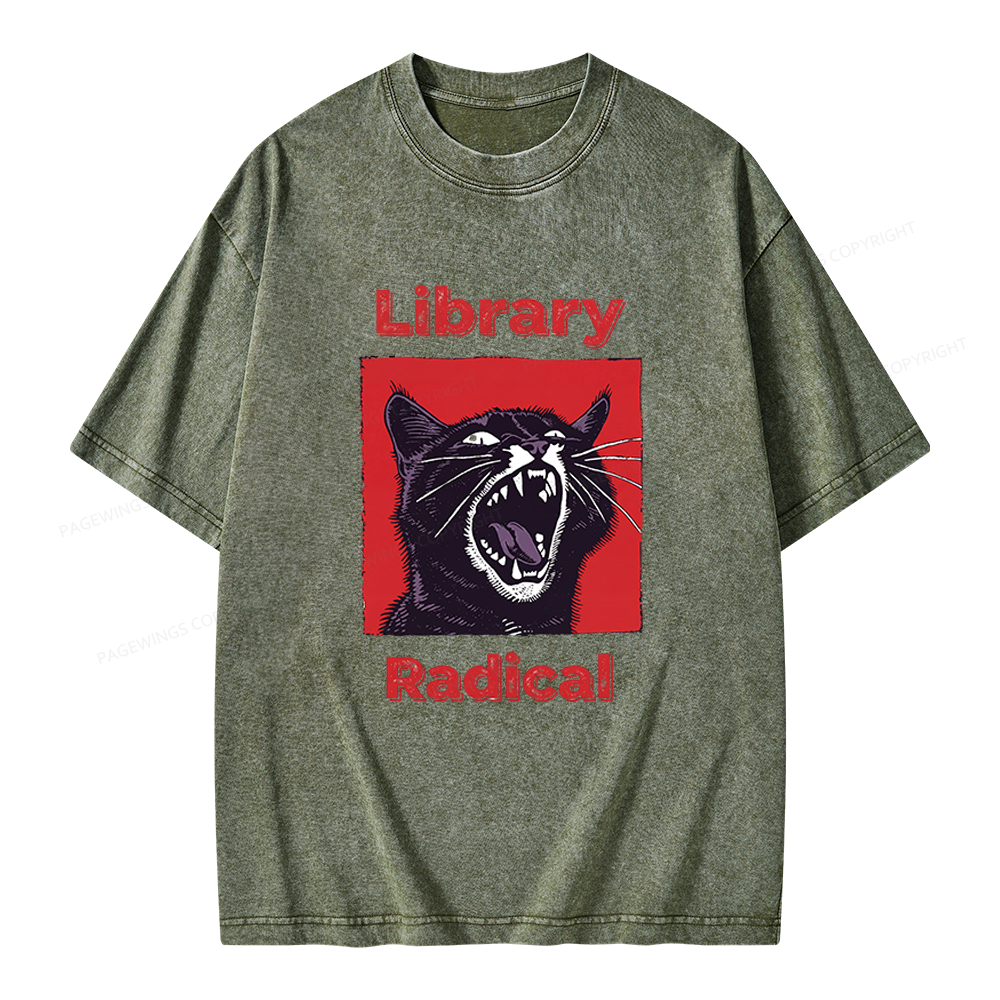 Pagewings Library Radical Unisex Washed T-shirt