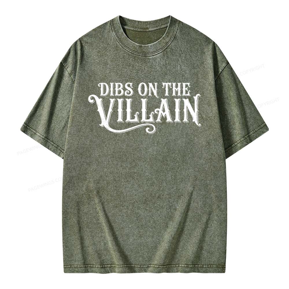 Pagewings Dibs On The Villain Unisex Washed T-shirt