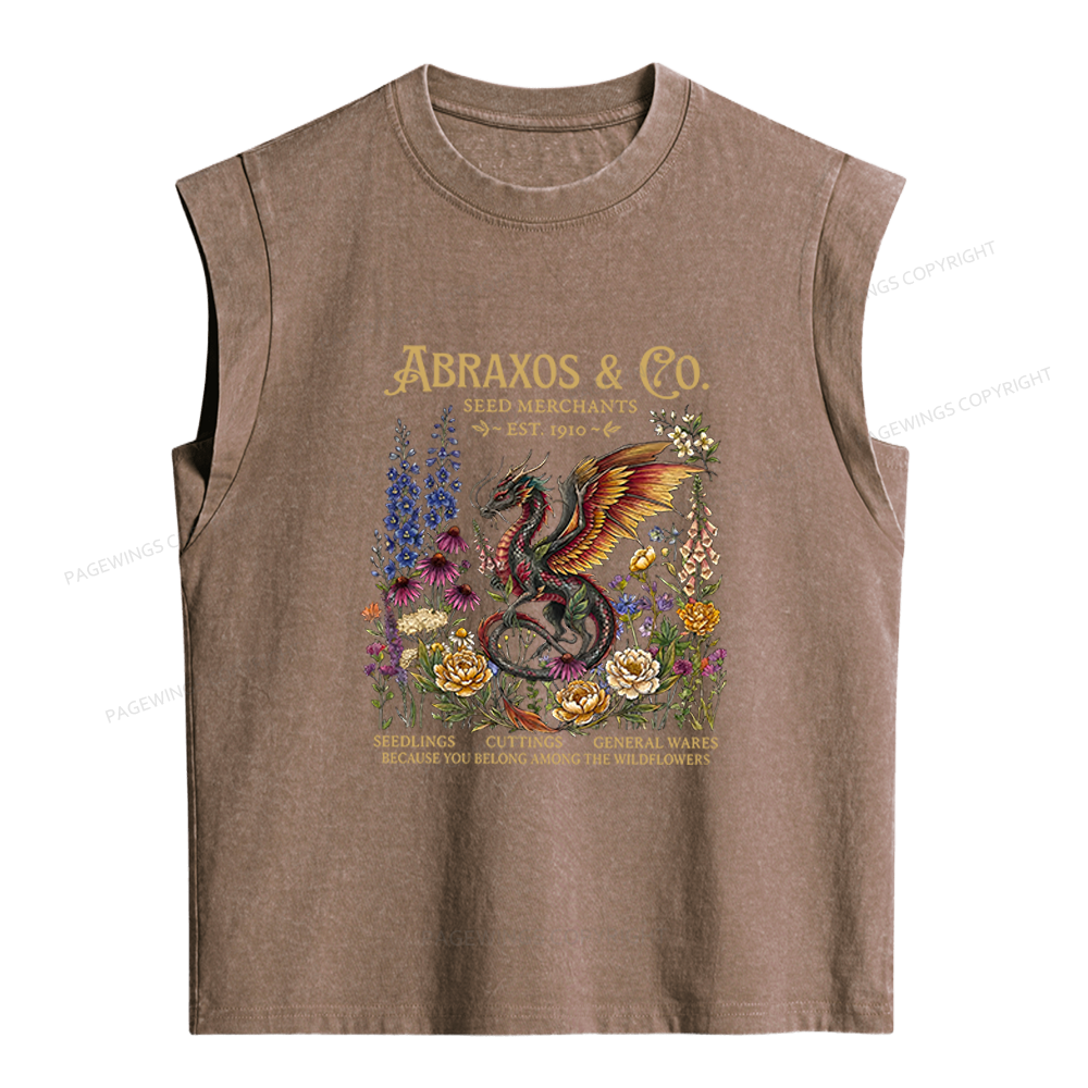 Pagewings Fantasy Books Lover Women's Washed Tank Top