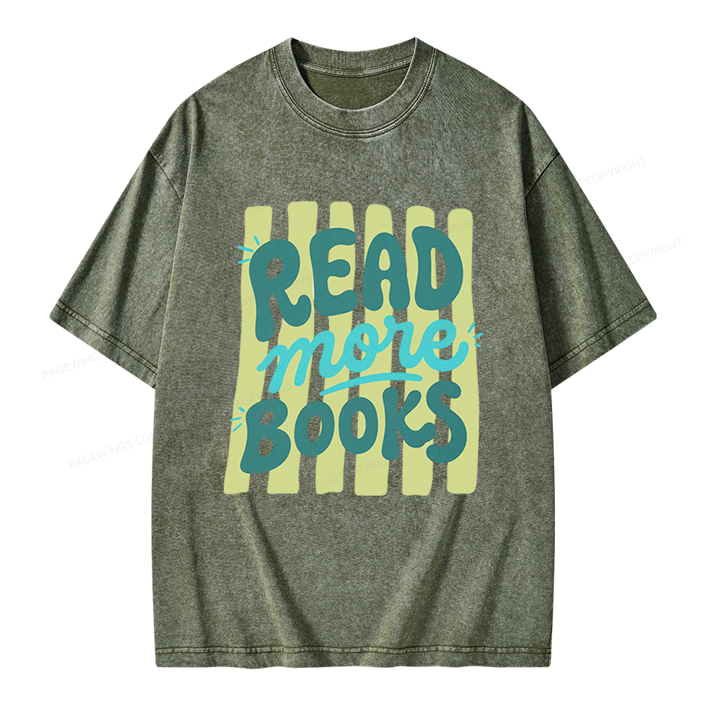 Pagewings Read More Books Unisex Washed T-shirt