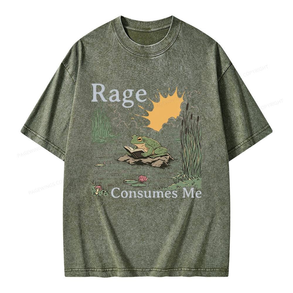 Pagewings Rage Consumes Me Unisex Washed T-shirt