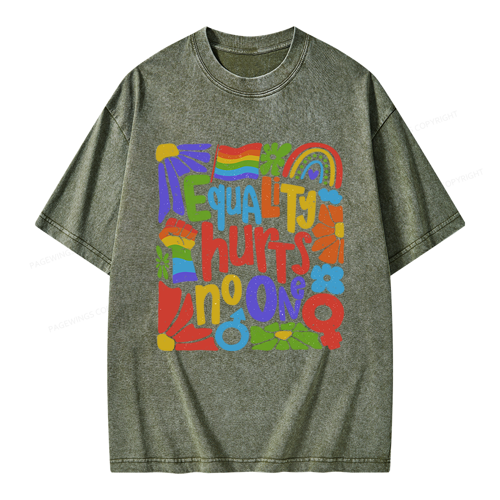 Pagewings Equality Hurts No One Unisex Washed T-shirt