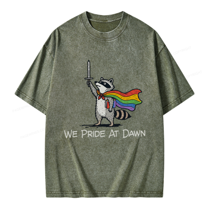Pagewings We Pride At Dawn Unisex Washed T-shirt