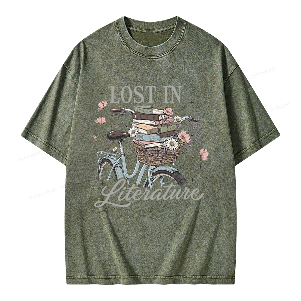 Pagewings Lost In Literature Unisex Washed T-shirt