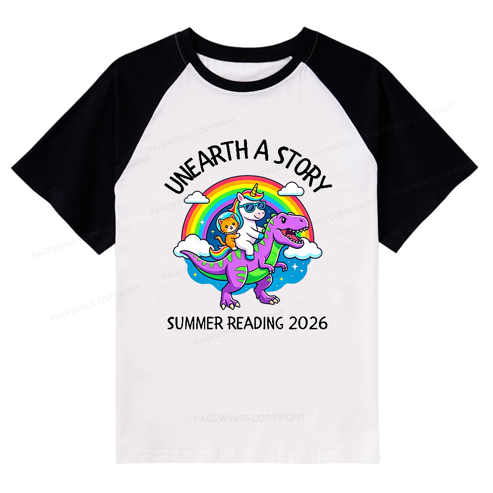 Pagewings Summer Reading Raglan T-shirt