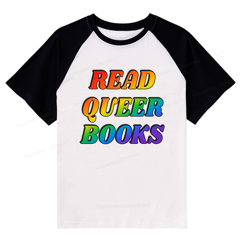 Pagewings Queer Books Raglan T-shirt
