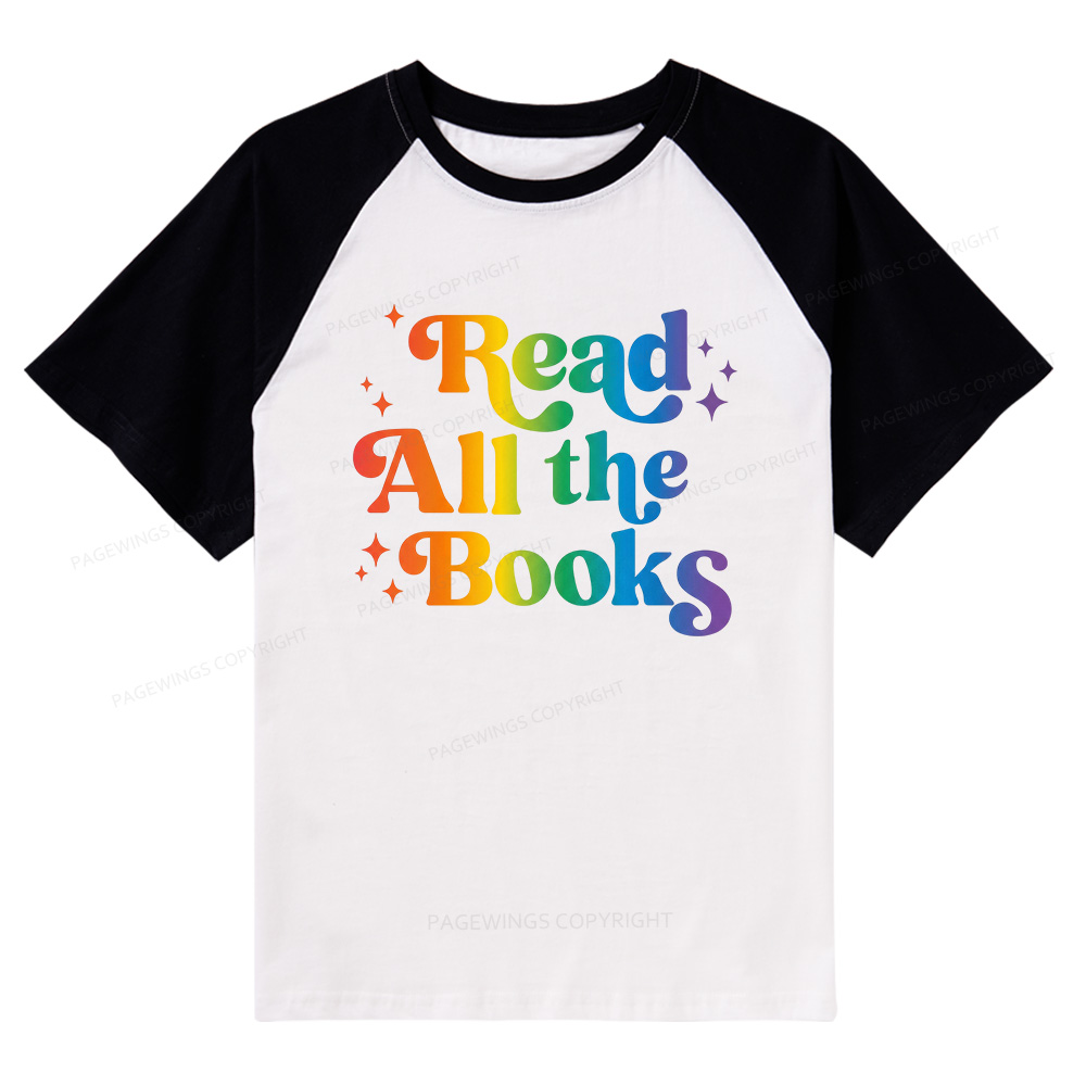 Pagewings Read All the Books Raglan T-shirt